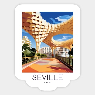 A Pop Art Travel Print of Seville - Spain Sticker